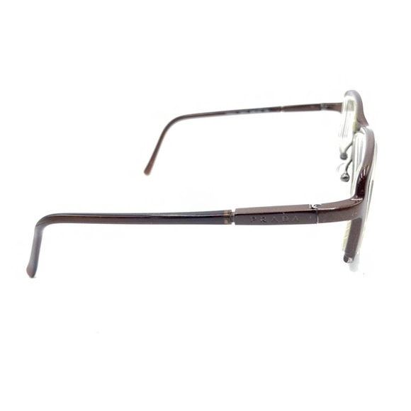 Prada PR59HV 8AE-1O1 Brown Rectangle Eyeglasses Frames 63-17 130 Italy Men Women - Picture 4 of 12